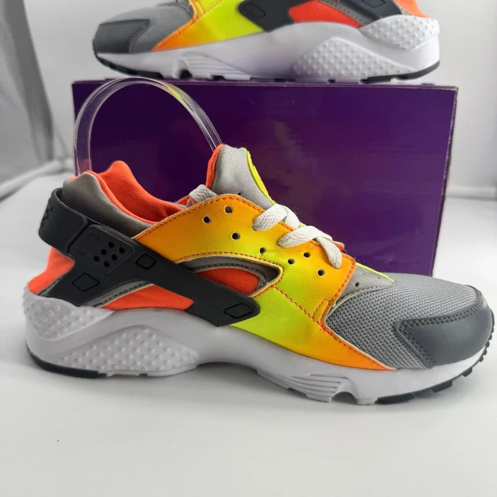 Nike Air Huarache Run Print GS Total Orange Dark Grey Volt 704943-800 Size 6.5Y